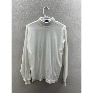 Max Active Womens Turtleneck Size XL 18/20 White Long Sleeve VTG